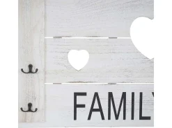 Perchero de pared MCW-C89 Family, estilo shabby chic, blanco, desgastado