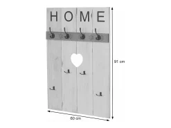 Perchero de pared MCW-C89 Home Shabby look, gris-azul