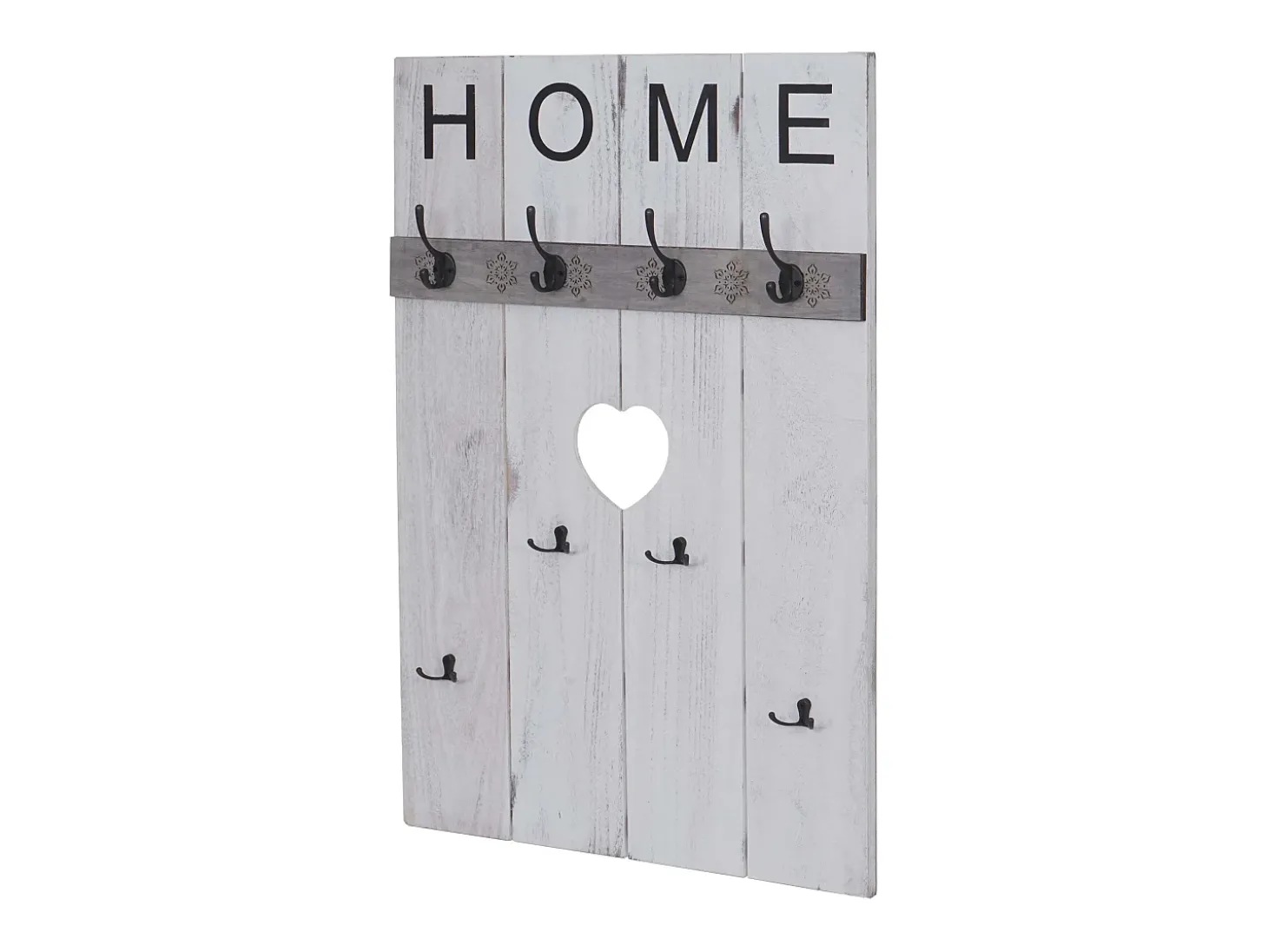 Perchero de pared MCW-C89 Home Shabby-Look, blanco, desgastado