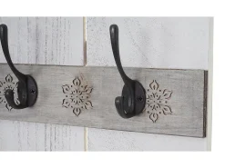Perchero de pared MCW-C89 Home Shabby-Look, blanco, desgastado
