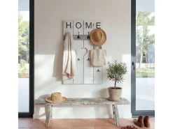 Perchero de pared MCW-C89 Home Shabby-Look, blanco, desgastado