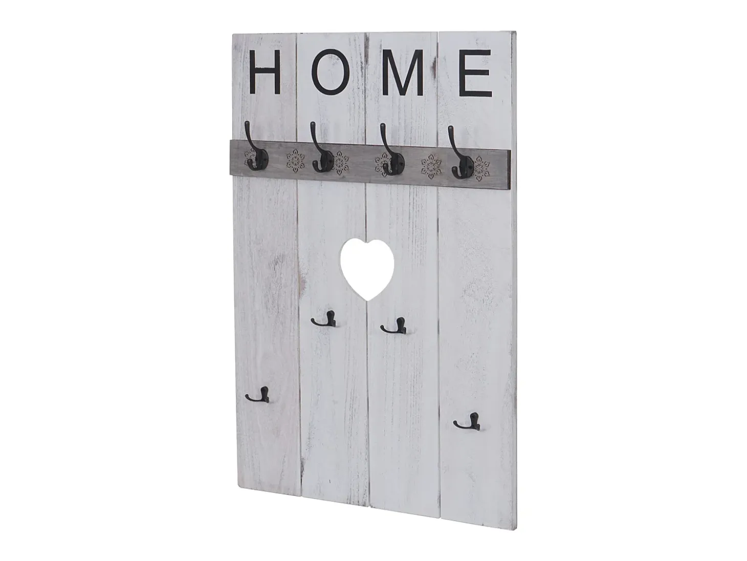 Perchero de pared MCW-C89 Home Shabby-Look, blanco, desgastado