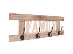 Perchero de pared MCW-C60 Shabby (2 piezas), marrón natural