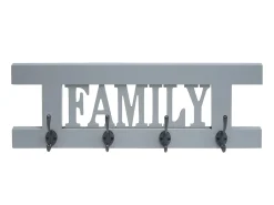Perchero de pared MCW-C60 Shabby (2 piezas), gris-azul