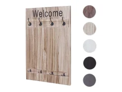 Perchero de pared MCW-C89 Welcome Shabby, marrón natural