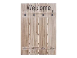 Perchero de pared MCW-C89 Welcome Shabby, marrón natural