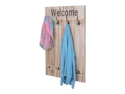 Perchero de pared MCW-C89 Welcome Shabby, marrón natural