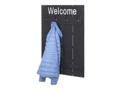 Perchero de pared MCW-C89 Welcome Shabby, gris oscuro, desgastado