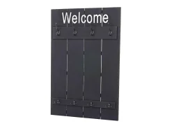 Perchero de pared MCW-C89 Welcome Shabby, gris oscuro, desgastado