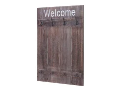 Perchero de pared MCW-C89 Welcome Shabby, marrón, desgastado