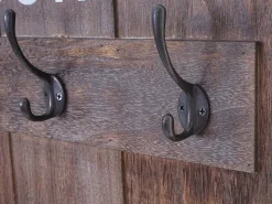Perchero de pared MCW-C89 Welcome Shabby, marrón, desgastado