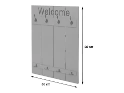 Perchero de pared MCW-C89 Welcome Shabby, marrón, desgastado