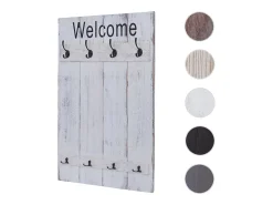 Perchero de pared MCW-C89 Welcome Shabby, blanco, desgastado