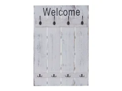 Perchero de pared MCW-C89 Welcome Shabby, blanco, desgastado