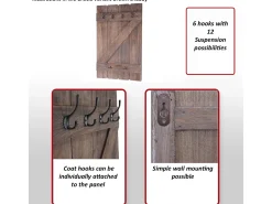 Perchero de pared MCW-D13, gris oscuro shabby
