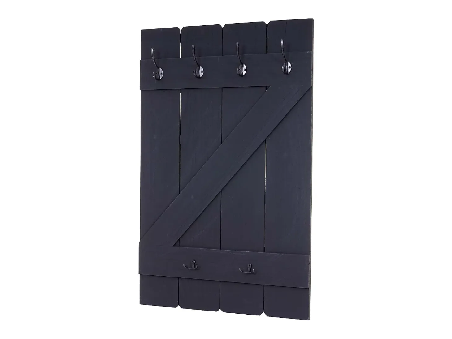 Perchero de pared MCW-D13, gris oscuro shabby