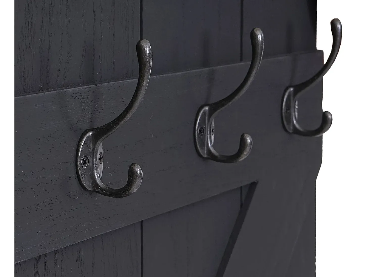 Perchero de pared MCW-D13, gris oscuro shabby
