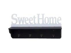 Perchero de pared MCW-D41 Sweet Home 4 ganchos, negro/blanco