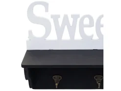 Perchero de pared MCW-D41 Sweet Home 4 ganchos, negro/blanco