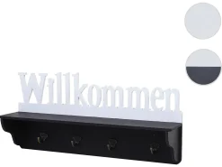 Perchero de pared MCW-D41 Welcome 4 ganchos, blanco/negro
