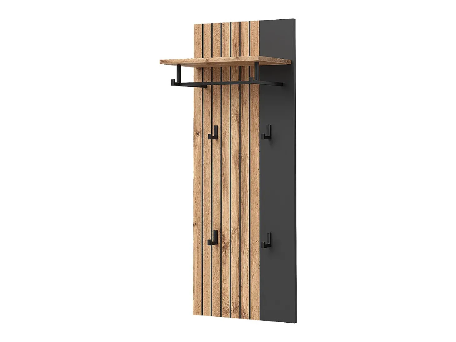 Perchero de pared roble wotan 43x26.6x110 amber