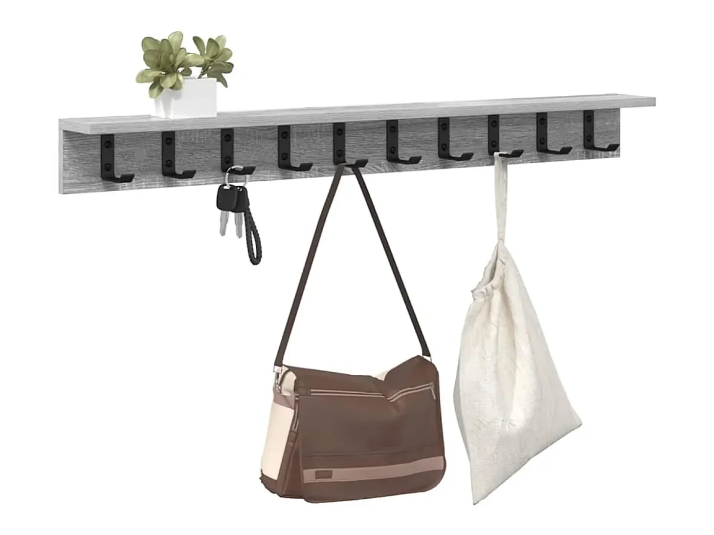 Perchero de pared Sonoma gris 100 x 10,5 x 10,5 cm