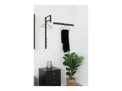 Perchero de Pared Trento, Negro, 30x3x82 cm, Kendra Home