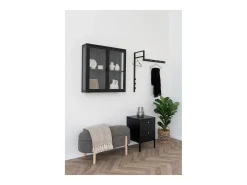 Perchero de Pared Trento, Negro, 30x3x82 cm, Kendra Home