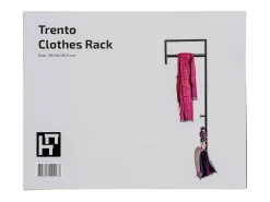 Perchero de Pared Trento, Negro, 30x3x82 cm, Kendra Home