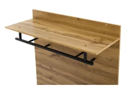 Perchero de pasillo con banco para zapatos y barra para ropa, estantes ajustables - Natural