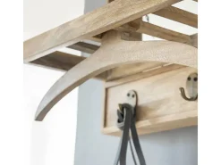 Perchero en madera de mango con espejo Marley