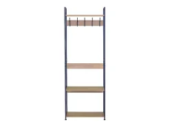 Perchero entrada 5 colgadores 3 estantes roble cambrian/negro 60x175x40 cm