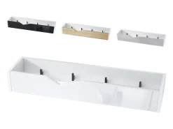 Perchero gancho de pared panel para colgar ropa Kolmio, cuerpo en blanco mate, frente en hormigón oxidado 83,5 x 12,5 x 21 cm