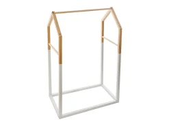 Perchero Infantil Casita 3 Barras Blanco-Roble 60 cm