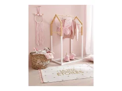 Perchero Infantil Casita 3 Barras Blanco-Roble 60 cm