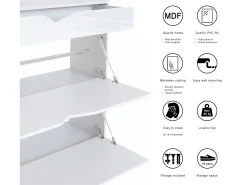 Perchero Kolmio 190 x 185 x 33 cm, cuerpo en blanco mate, frentes en blanco de alto brillo | Amplia selección de colores