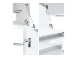 Perchero Kolmio 190 x 185 x 33 cm, cuerpo en blanco mate, frentes en Blanco mate | Amplia selección de colores