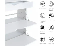 Perchero Kolmio 190 x 185 x 33 cm, cuerpo en blanco mate, frentes en Blanco mate | Amplia selección de colores