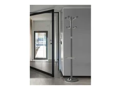 Perchero mod. 421 con paragüero herrajes en cromo satinado lacado gris, 180 cm(alto)37 cm