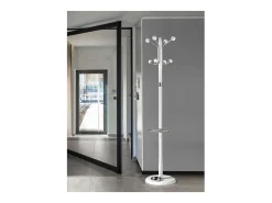 Perchero mod. 421 con paragüero herrajes en cromo satinado lacado blanco, 180 cm(alto)37