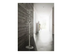 Perchero mod. 425 con paragüero herrajes cromo satinado lacado visón, 184 cm(alto)37 cm(