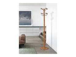 Perchero mod. 406 herrajes cromo satinado lacado cerezo, 170 cm(alto)35 cm(ancho)35 cm(lar