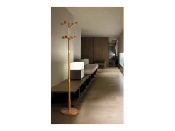 Perchero mod. 420 herrajes en cromo satinado lacado cerezo, 180 cm(alto)37 cm(ancho)37 cm(