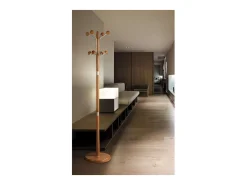 Perchero mod. 420 herrajes en cromo satinado lacado cerezo, 180 cm(alto)37 cm(ancho)37 cm(