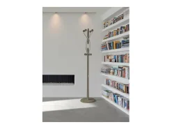 Perchero mod. 424 herrajes en cromo satinado lacado moka, 184 cm(alto)37 cm(ancho)37 cm(la