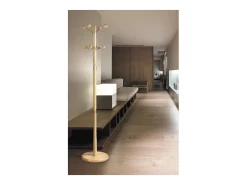 Perchero mod. 420 herrajes en cromo satinado lacado natural, 180 cm(alto)37 cm(ancho)37 cm