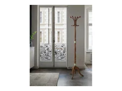 Perchero mod. 442 herrajes en cromo satinado lacado nogal, 175 cm(alto)44 cm(ancho)38 cm(l