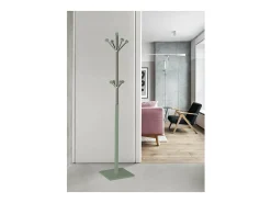 Perchero mod. 429 moderno herrajes cromo satinado lacado verde, 180 cm(alto)34 cm(ancho)34