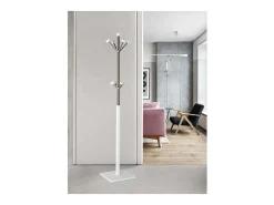 Perchero mod. 429 moderno herrajes cromo satinado lacado blanco, 180 cm(alto)34 cm(ancho)3