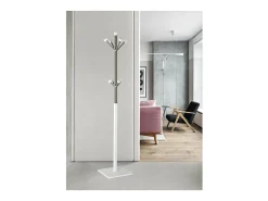 Perchero mod. 429 moderno herrajes cromo satinado lacado blanco, 180 cm(alto)34 cm(ancho)3